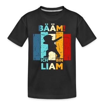 Liam Geschenk Name Vorname Geburtstag - Kinder Premium Bio T-Shirt - Schwarz - Vorne