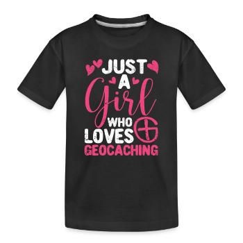 Juste une fille qui aime le géocaching Funny Geo - T-shirt bio Premium Enfant - noir - Devant