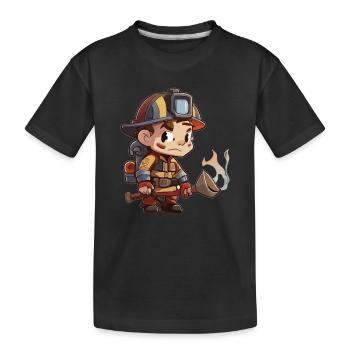 Style Fireman Cartoon - T-shirt bio Premium Enfant - noir - Devant