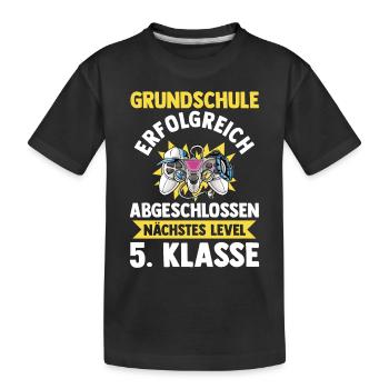 Gamer Zocker Grundschule Abgeschlossen Grundschüle - Kinder Premium Bio T-Shirt - Schwarz - Vorne