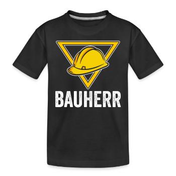 Bauherr - Kinder Premium Bio T-Shirt - Schwarz - Vorne