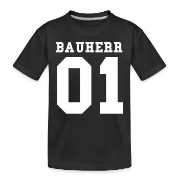 Bauherr - Kinder Premium Bio T-Shirt - Schwarz - Vorne