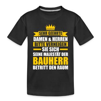 Bauherr - Kinder Premium Bio T-Shirt - Schwarz - Vorne