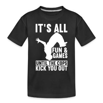 Parkour Freerunning - Kinder Premium Bio T-Shirt - Schwarz - Vorne