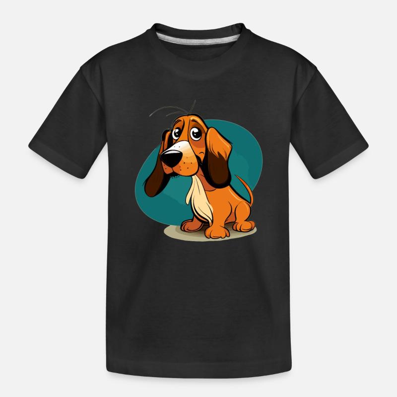 Hund im comic style - Kinder Premium Bio T-Shirt - Schwarz