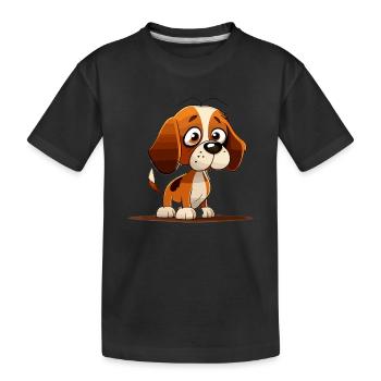 Dog in comic style - Kids' Premium Organic T-Shirt - black - Front