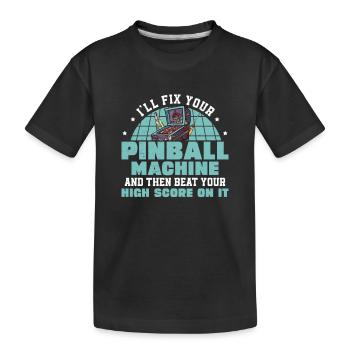 Le flipper bat votre meilleur score Drôle de flipper - T-shirt bio Premium Enfant - noir - Devant