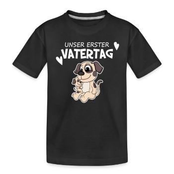 Vatertag - erster Vatertag Geschenk - Kinder Premium Bio T-Shirt - Schwarz - Vorne