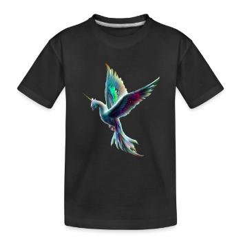 Einhorn Vogel - Kinder Premium Bio T-Shirt - Schwarz - Vorne