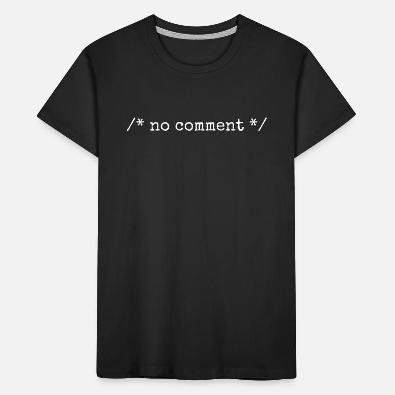 No Comment Developer Software Developer Coder Kids' Premium Organic T-Shirt