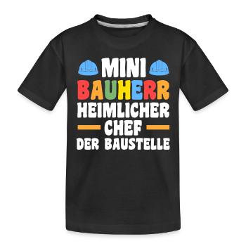 Bauherr - Kinder Premium Bio T-Shirt - Schwarz - Vorne