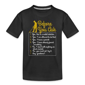 Avant de demander à Funny Detectorist Chasse au trésor - T-shirt bio Premium Enfant - noir - Devant