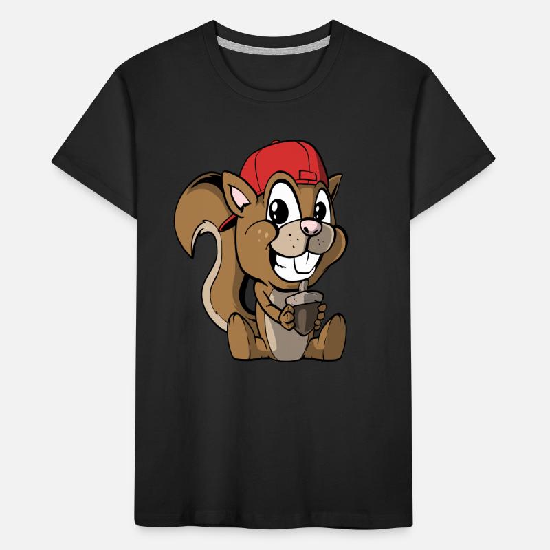 Cute squirrel with hazelnut Kids' Premium Organic T-Shirt
