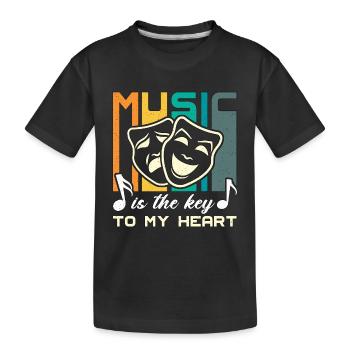 La musique de théâtre musical est la clé du drame de Broadway - T-shirt bio Premium Enfant - noir - Devant