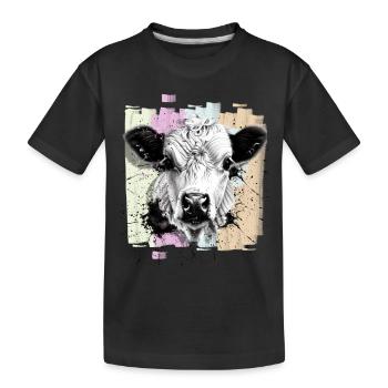 Kuh - Kinder Premium Bio T-Shirt - Schwarz - Vorne