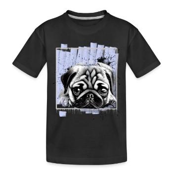 Mops Hund - Kinder Premium Bio T-Shirt - Schwarz - Vorne