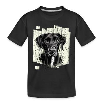 Black Great Dane Dog - Kids' Premium Organic T-Shirt - black - Front
