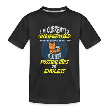 Je ne suis actuellement pas supervisé - T-shirt bio Premium Enfant - noir - Devant