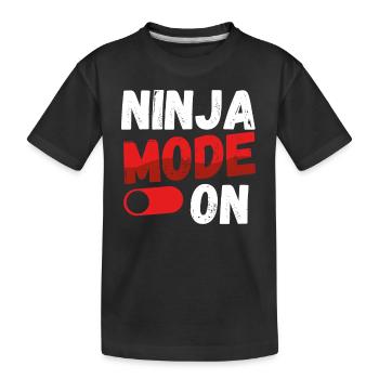 Ninja mode On - Kids' Premium Organic T-Shirt - black - Front