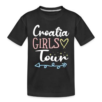 Tournée des filles en Croatie - T-shirt bio Premium Enfant - noir - Devant