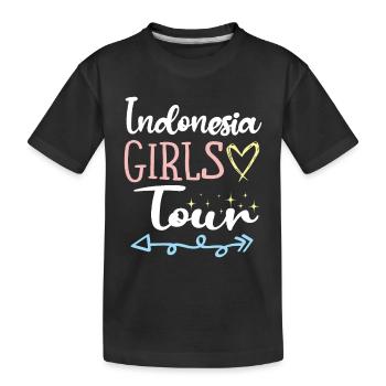 Tournée des filles en Indonésie - T-shirt bio Premium Enfant - noir - Devant