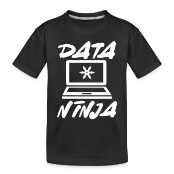 Daten ninja Stern - Kinder Premium Bio T-Shirt - Schwarz - Vorne