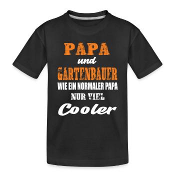 Papa und Gartenbauer - Kinder Premium Bio T-Shirt - Schwarz - Vorne