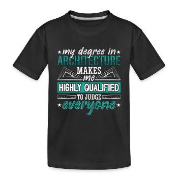 Architecture Mon diplôme en ingénierie de l’architecture - T-shirt bio Premium Enfant - noir - Devant