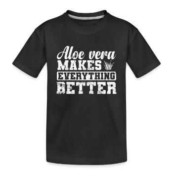 Aloe Vera makes everything Better Plant - Kids' Premium Organic T-Shirt - black - Front