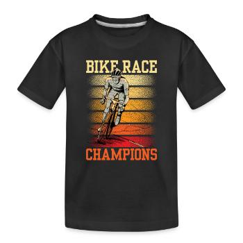 Radrennen Champions Fahrrad Radrennfahrer - Kinder Premium Bio T-Shirt - Schwarz - Vorne