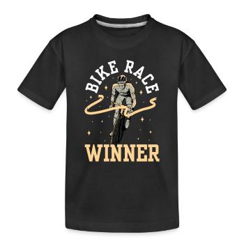 Vainqueur de la course cycliste Course cycliste Cyclistes - T-shirt bio Premium Enfant - noir - Devant