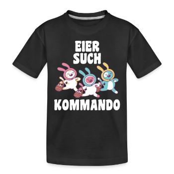Osterhase Hase Ostern - Kinder Premium Bio T-Shirt - Schwarz - Vorne
