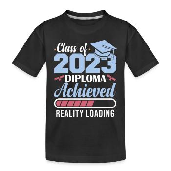 Diplôme de la promotion 2023 obtenu - T-shirt bio Premium Enfant - noir - Devant