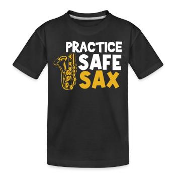 Saxophonist, Saxophon, Sound, Smooth Jazz - Kinder Premium Bio T-Shirt - Schwarz - Vorne