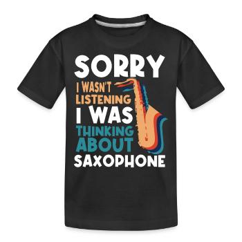 Saxophonist, Saxophon, Sound, Smooth Jazz - Kinder Premium Bio T-Shirt - Schwarz - Vorne