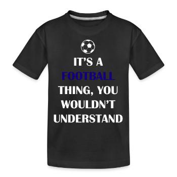 Fußball Soccer - Kinder Premium Bio T-Shirt - Schwarz - Vorne