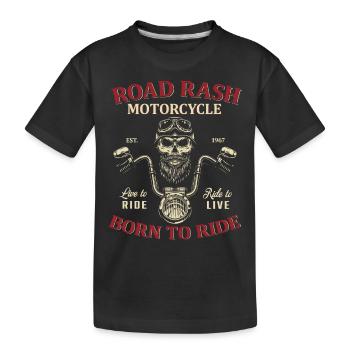 moto à éruption cutanée née pour rouler - T-shirt bio Premium Enfant - noir - Devant