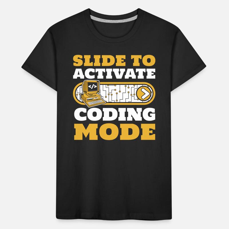 Slide To Activate Coding Mode Developer Coder Kinder Premium Bio T-Shirt