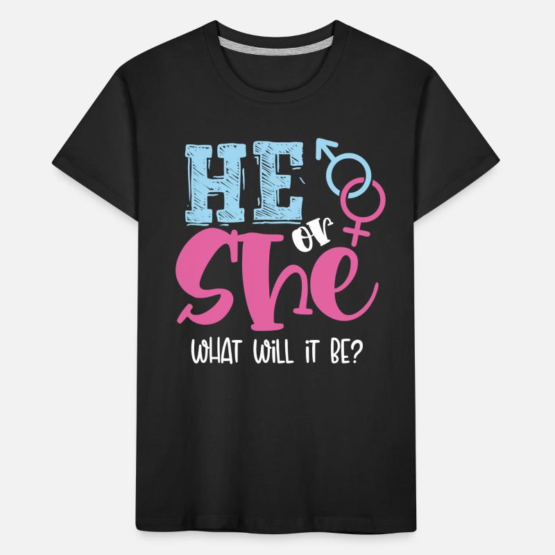 Er Oder Sie, Was Wird Es Sein? Kinder Premium Bio T-Shirt