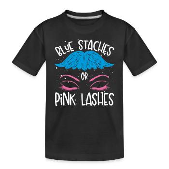 Blaue Stäbe Oder Rosa Wimpern - Kinder Premium Bio T-Shirt - Schwarz - Vorne