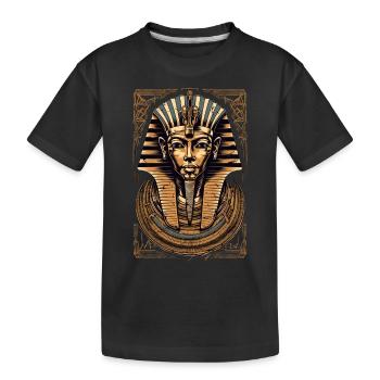 Pharao Ägypten Totenmaske Geschenk - Kinder Premium Bio T-Shirt - Schwarz - Vorne