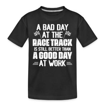 A Bad Day At The Race Track Muscle Car Drag Racer - Kinder Premium Bio T-Shirt - Schwarz - Vorne