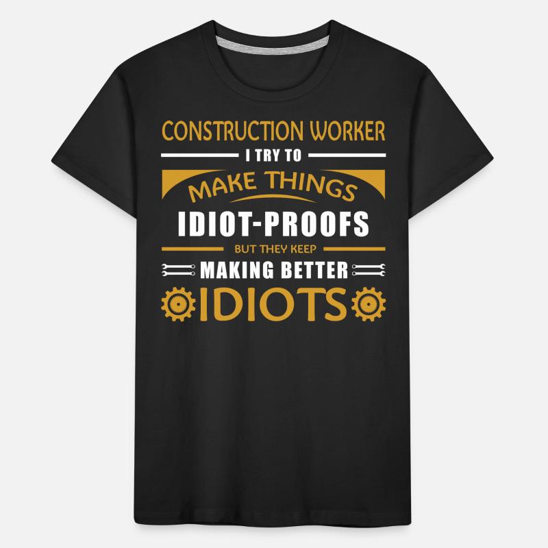 Construction Design For Men Daddy Construction Worker Kids' Premium Organic T-Shirt
