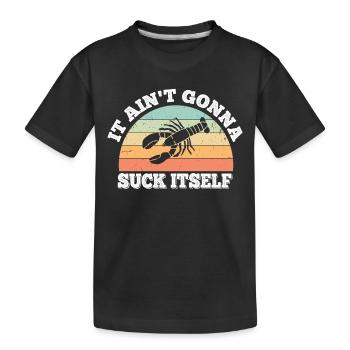 Well, it won't get itself spiny crayfish - Kids' Premium Organic T-Shirt - black - Front