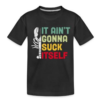 Well, it won't get itself spiny crayfish - Kids' Premium Organic T-Shirt - black - Front