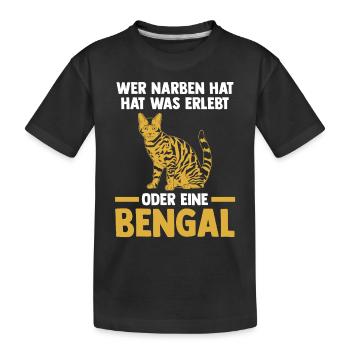 Katze Bengalkatze - Kinder Premium Bio T-Shirt - Schwarz - Vorne