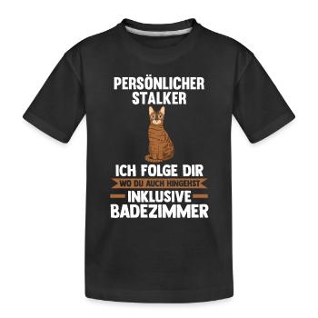 Katze Bengalkatze - Kinder Premium Bio T-Shirt - Schwarz - Vorne