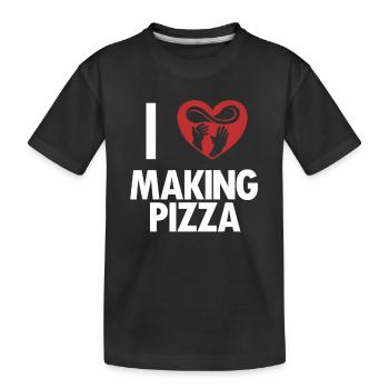 J’adore faire pizza plateau pizza pizza four pizza pizza - T-shirt bio Premium Enfant - noir - Devant