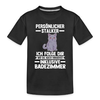 Britisch Kurzhaar Katze - Kinder Premium Bio T-Shirt - Schwarz - Vorne