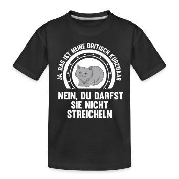 Britisch Kurzhaar Katze - Kinder Premium Bio T-Shirt - Schwarz - Vorne